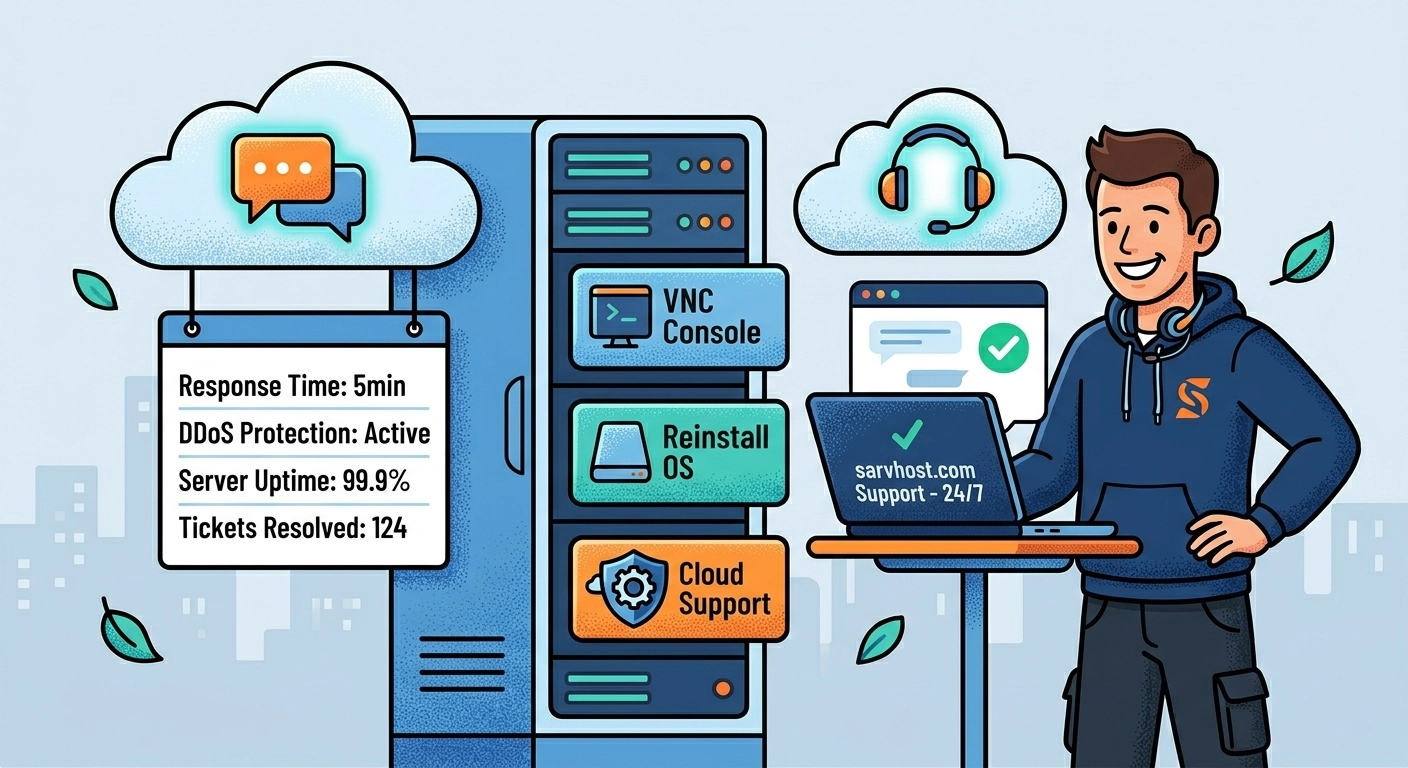 پشتیبانی فنی سروهاست